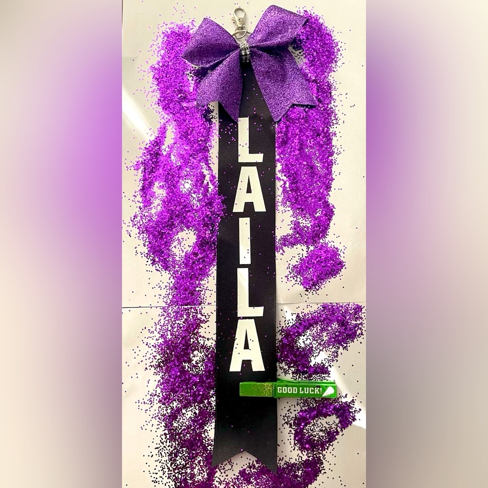 Custom Pin Me Bows & Bow Key Chains for Cheer Backpacks & Competitions VidaCheer